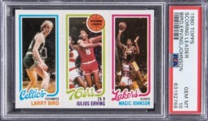 1980-81 Topps Larry Bird/Julius Erving/Magic Johnson Scoring Leader